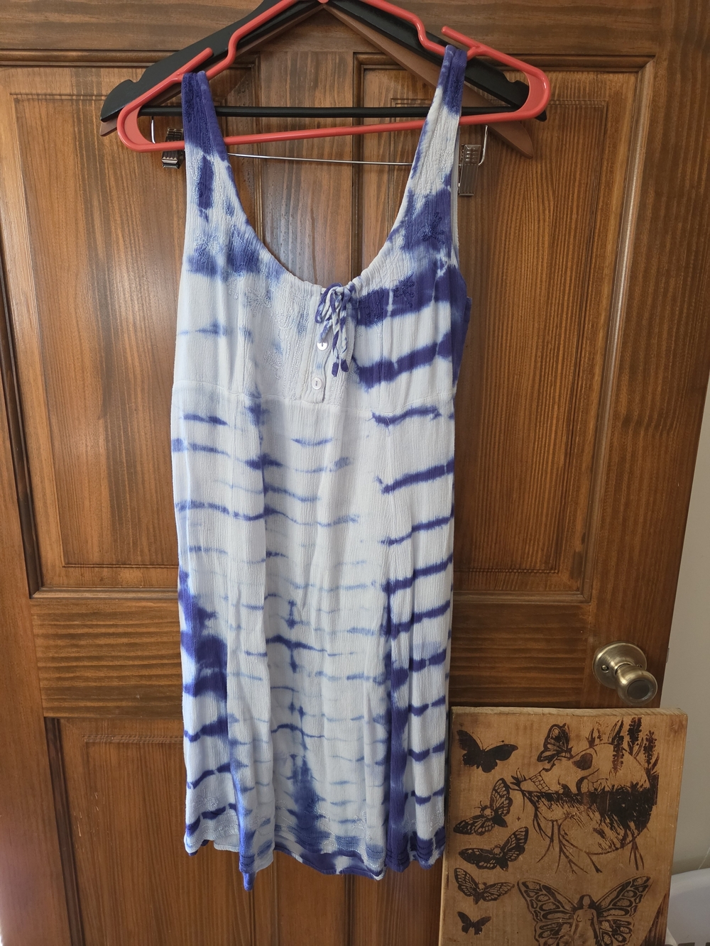 Blue Tie-Dye One-Piece Dress